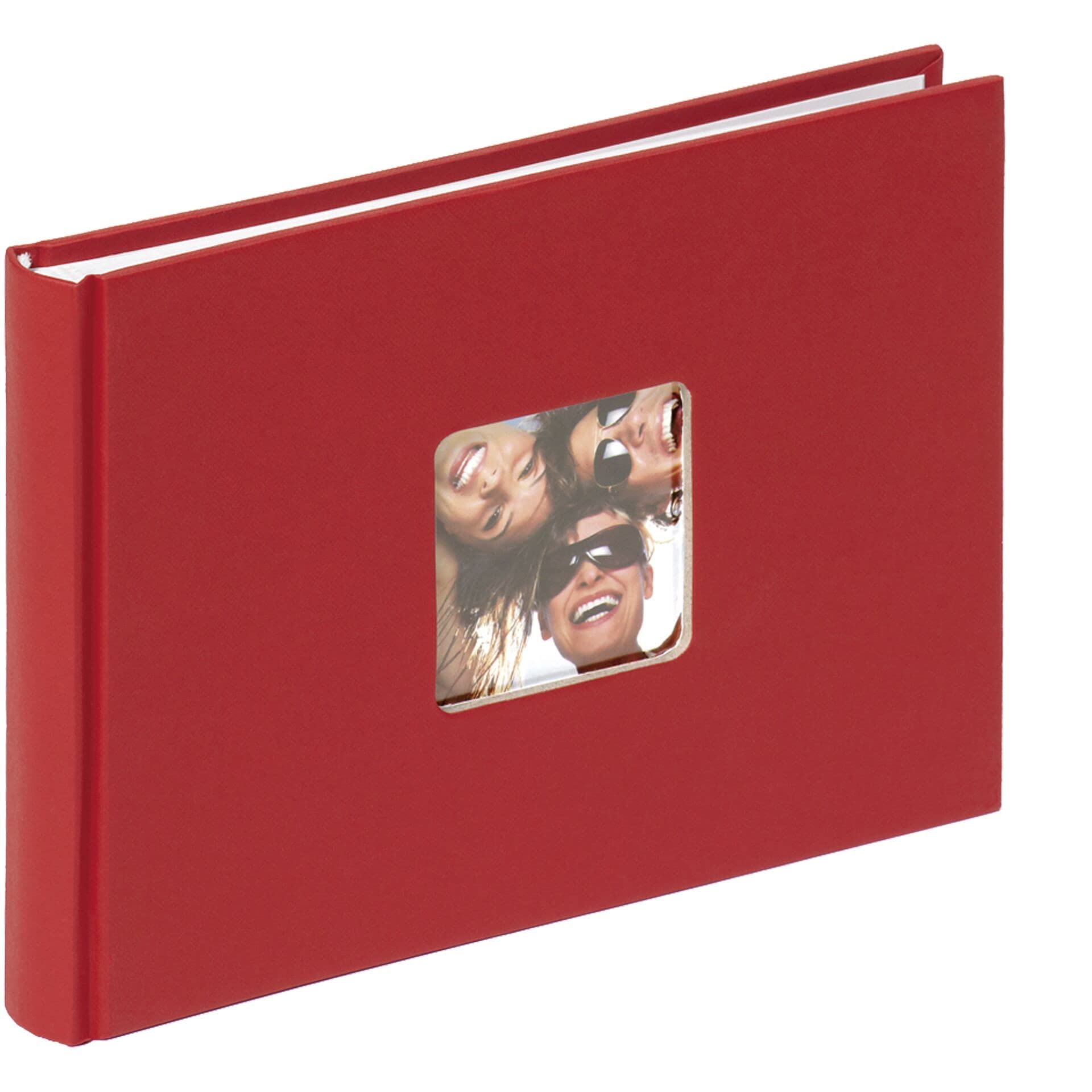 walther design Fotoalbum rot 22 x 16 cm mit Cover-Ausstanzung, Fun FA-207-R