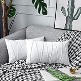 Material: Hecho de material de terciopelo, más suave y cómodo que las fundas de almohada hechas de otro material, la decoración con elementos de rayas hace que esta almohada sea simple y no monótona.