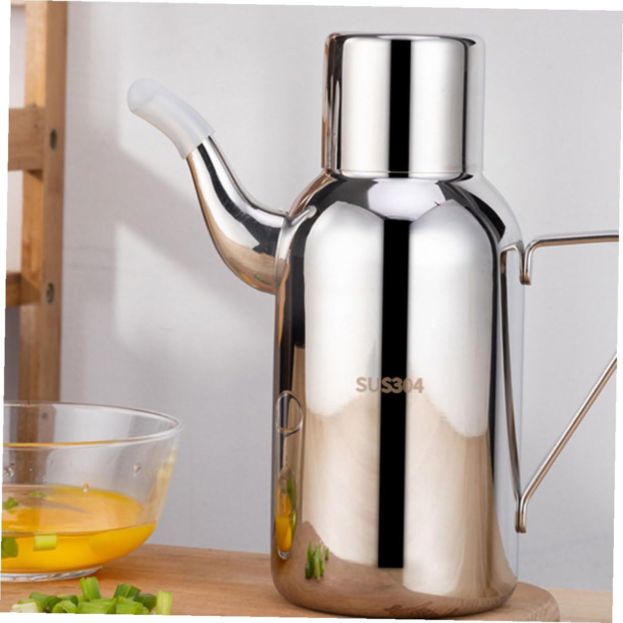 ULTECHNOVO Aceitera de Cocina de Acero Inoxidable con Colador Delicado y Tapa Dispensador de Aceite para Hogar y Restaurante Botella Dosificadora para Vinagre y Salsa Fácil de Limpiar y Uso