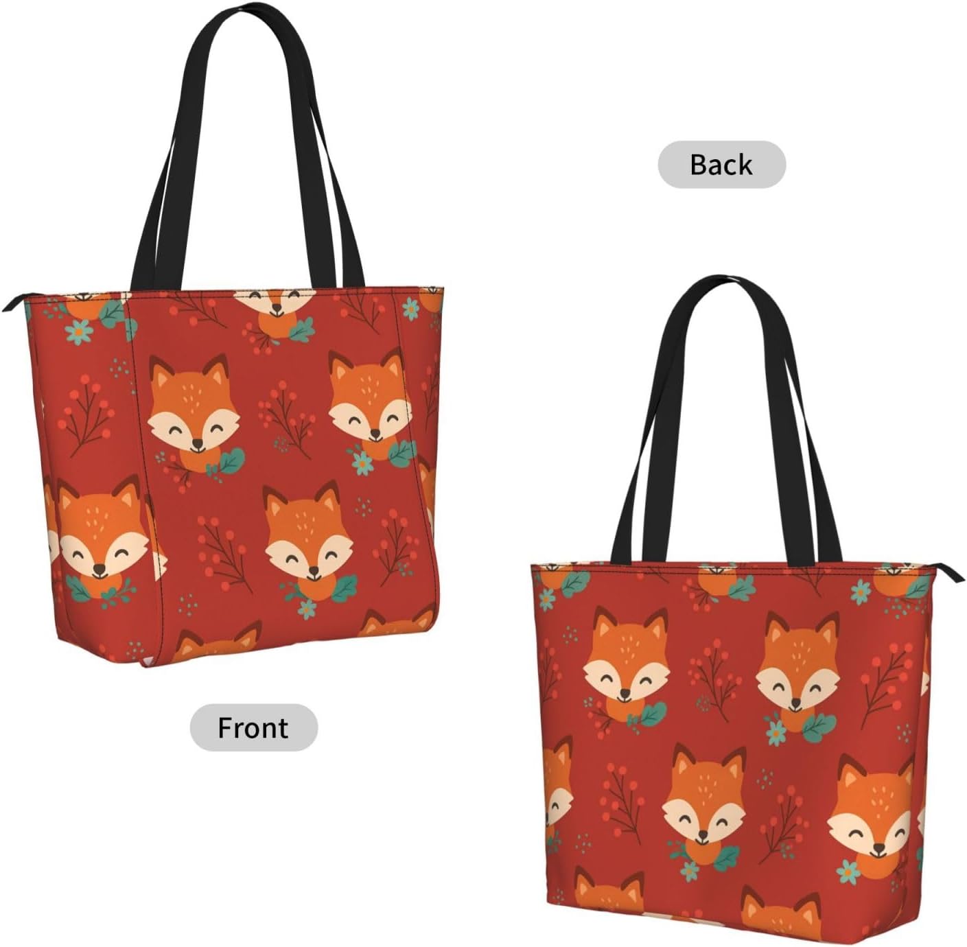 Women Cute Fox Yoga Mat Bag Gym Tote image 2