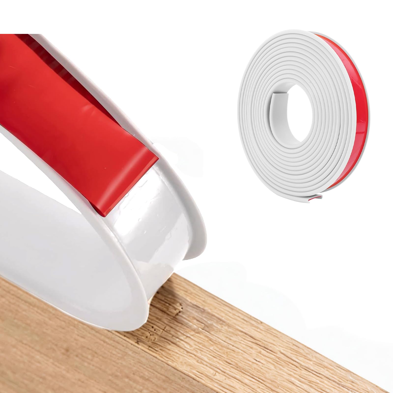 5m×18mm U-Shape Flexible Furniture Edge Banding, Self Adhesive TPE Edging Tape, Flexible Edge Protector, Veneer Edging Strip, DIY Furniture Edge Trim for Table Cabinets Shelves Restoration, White