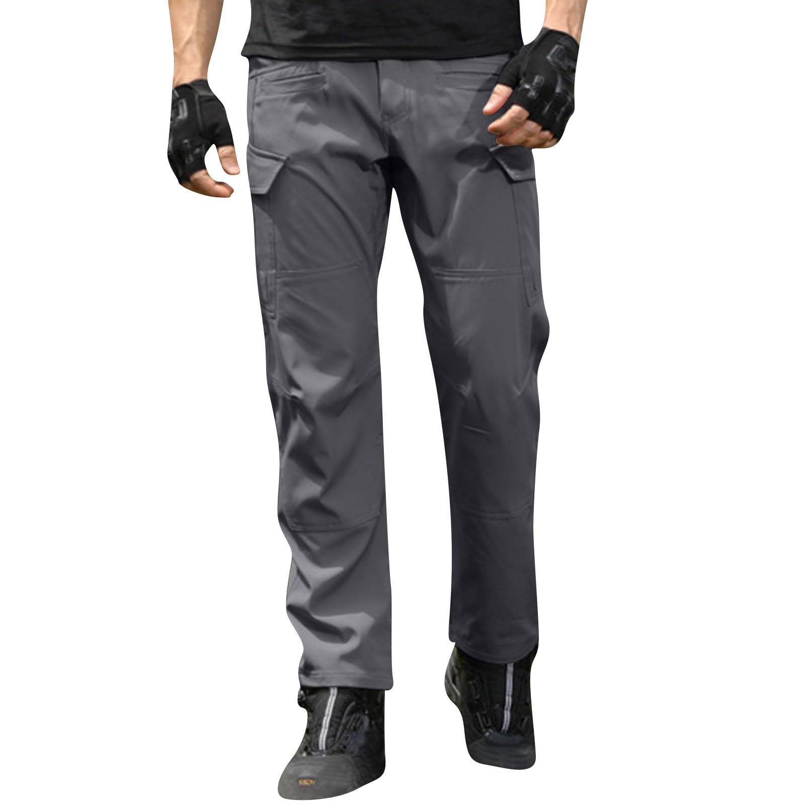 Cargo Pants for Men Work Waterproof Flexcamo Tactical Pants Elastic Waist Lightweight Hiking Pant with Pockets Mencomfy Stretch Cargo Pant Stretchy Work Trousers Pantalones De Trabajo para Hombre