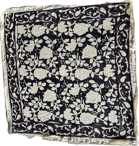 Handmade Cotton Bandanas For Women - Premium Kerchiefs for Men and Women - Unique Hand Printed Paisley Design Cotton Scarf, Cotton Bandana For Men and Women2