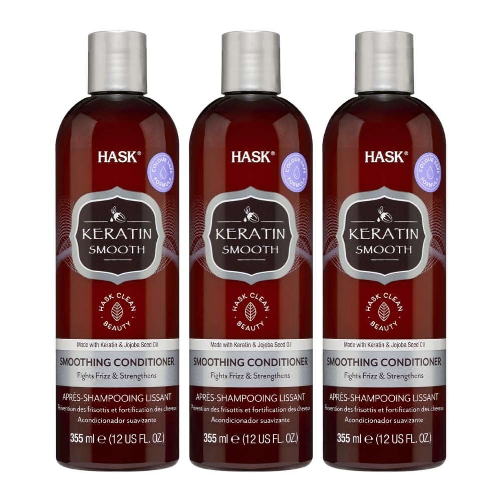 Hask Keratin Protein Conditioner Smoothing 12oz (3 Pack)