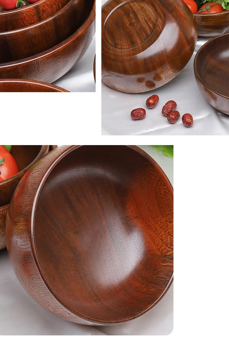 Fruitero de madera, Ensalada de madera y frutero Cuencos for servir Centro mesa estilo granja(16cm7cm)