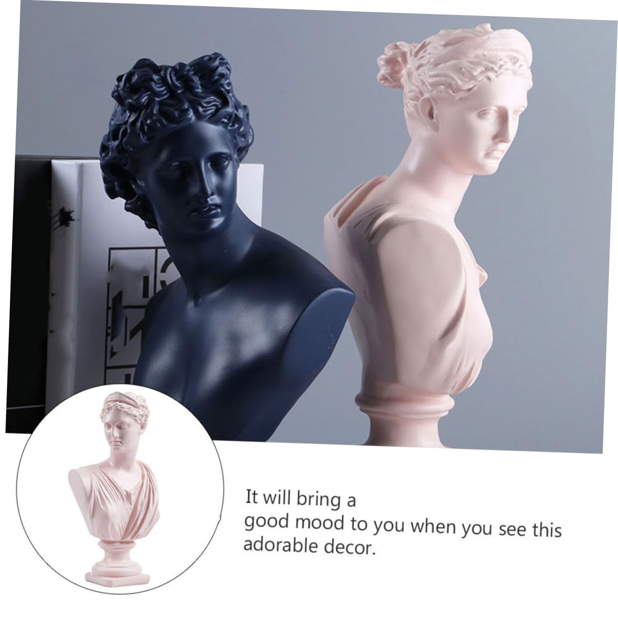 Rosa Harzstatue Göttin Skulptur Dekoration aus Kunstharz Realistisch und Charmant als Souvenir und Wohndeko für Wohnzimmer oder Schreibtisch
