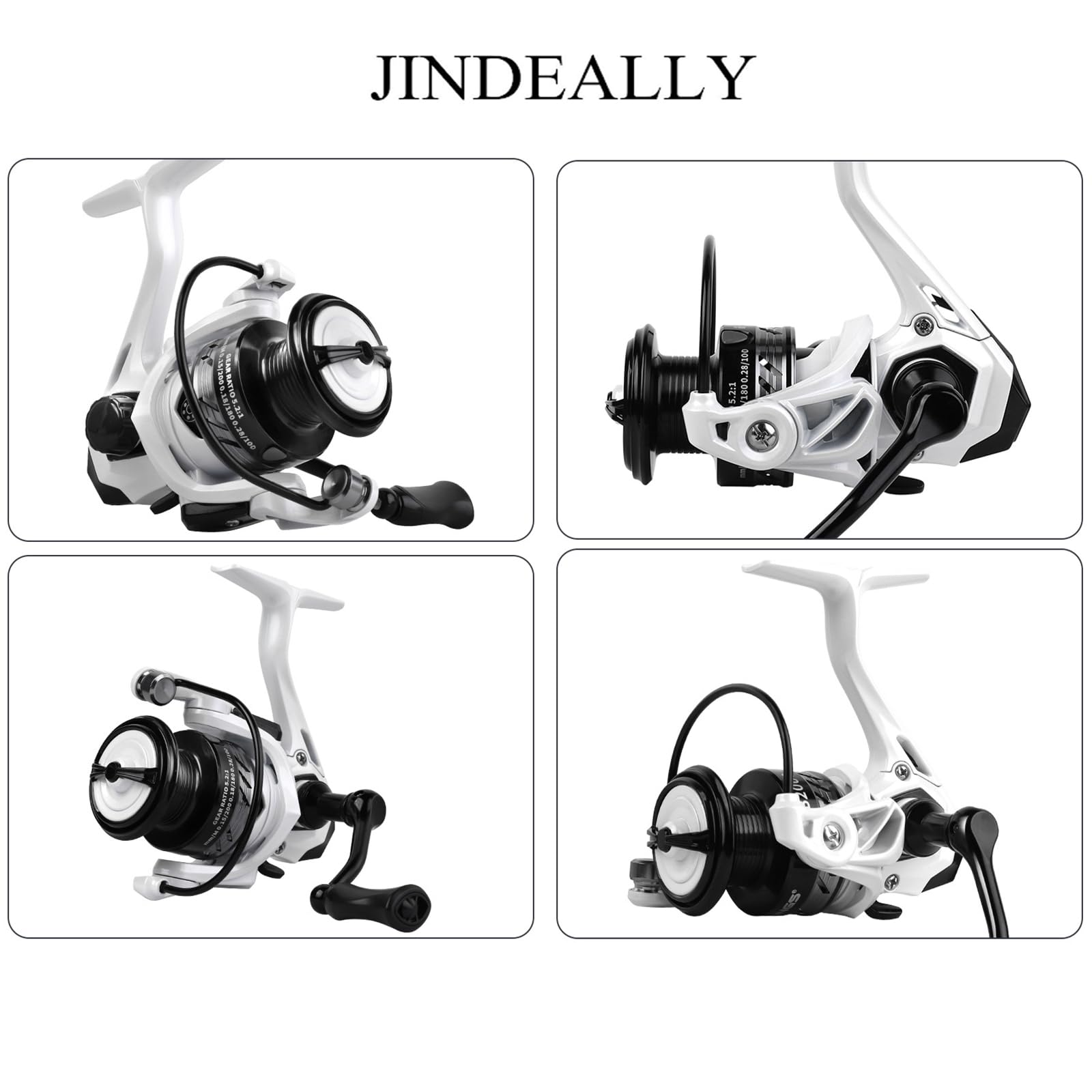 Panda Color Metalowy kołowrotek wędkarski, metalowy kołowrotek spinningowy, płynna obsługa, wymienny na lewą i prawą rękę
