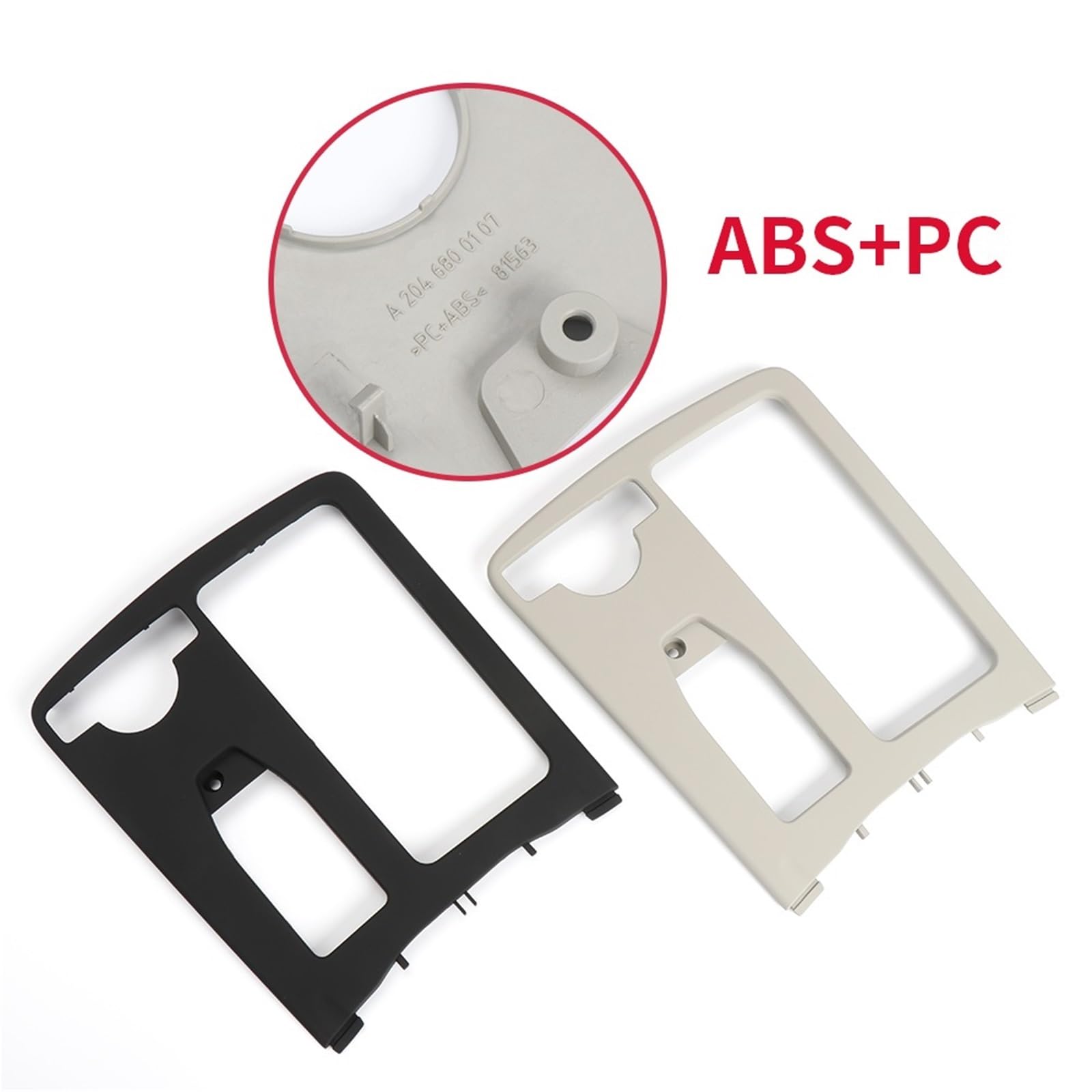 Folia na panel‌ Okleina skrzynia biegów‌ Osłona uchwytu na kubek na konsolę środkową pasuje do Mercedesa Benz W204 Klasy C 2007-2014 2046800107 Auto Wymiana wnętrza samochodu(Gray)