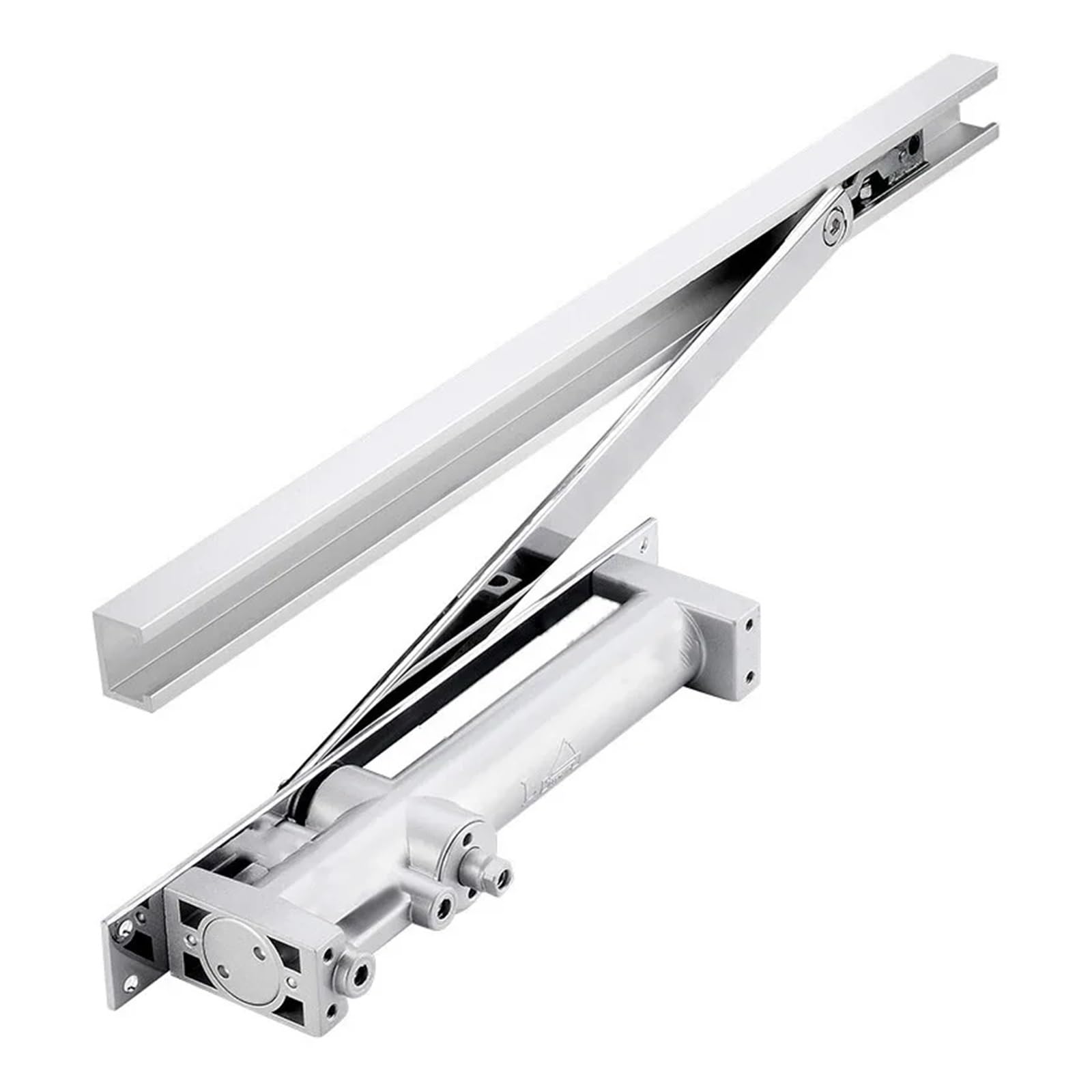 Chiudiporta automatico con buffer idraulico, velocità regolabile | Ferramenta di chiusura stabile for interni domestici e commerciali(Drawing the silver)