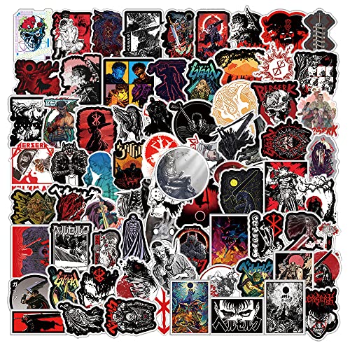 75pcs Berserk Anime Stickers Classic Game Sticker for Musical Instrument Decorations Pencil Boxes Art Supplies Water Bottles Laptops Suitcases Birthday Decoration Holiday Party