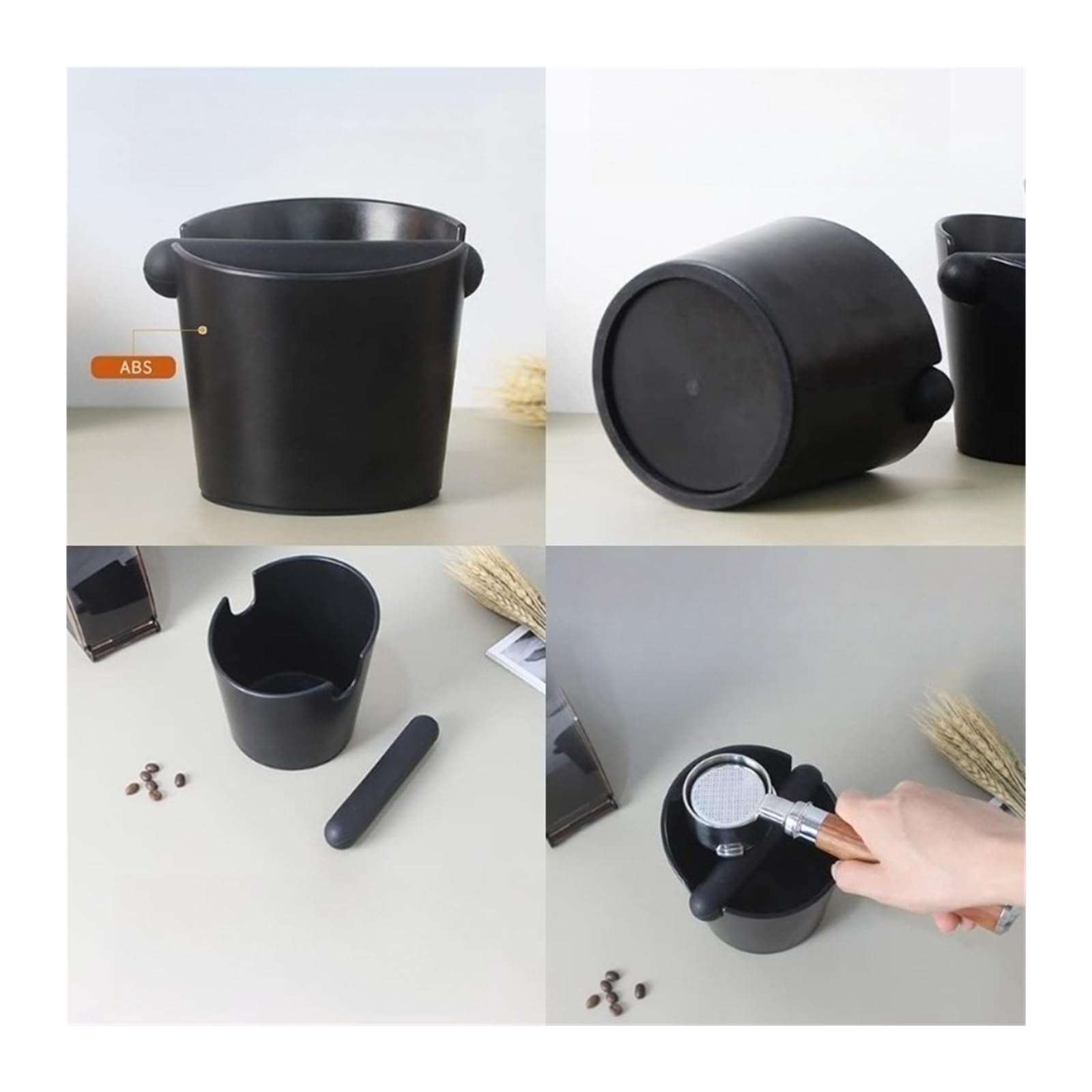 Kit Battitacco E Manomissione for Caffè Design Resistente Agli Urti Con Barra Rimovibile Tappetino In Silicone Kit Di Strumenti for Barista for Un Facile Smaltimento Dei Fondi Di Caffè(Tools-M)