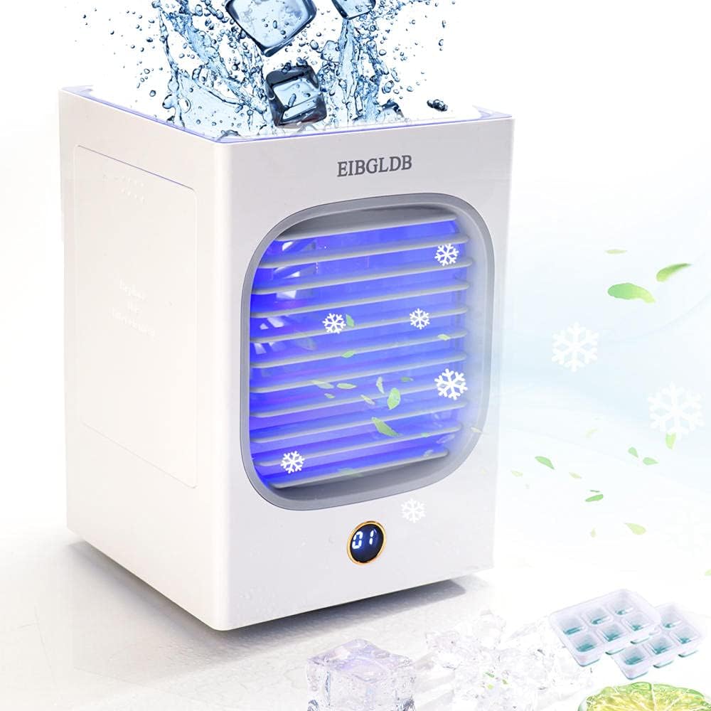 Mobile Mini Klimaanlage für Zimmer mit 4000mAh Akku Klimagerät Mobil Leise Air Cooler 4 in 1 Air ...