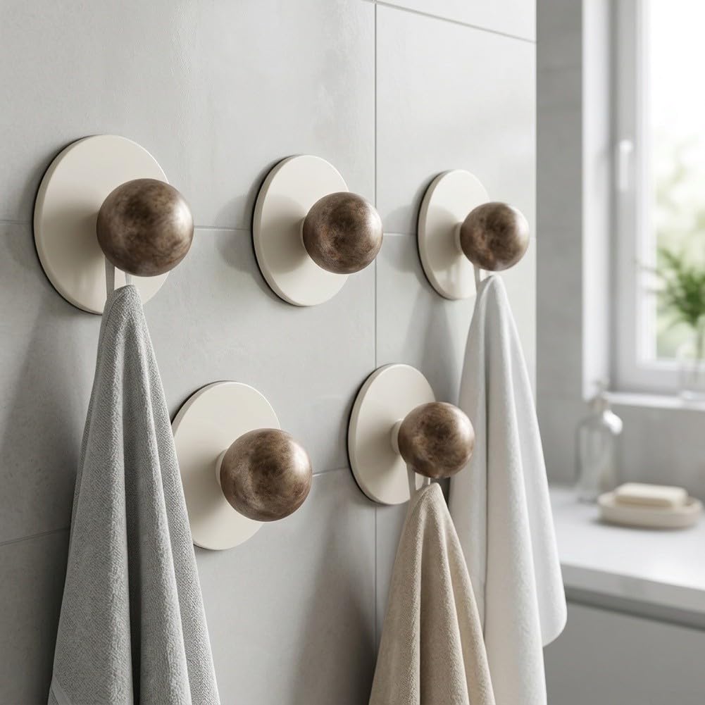 Ganchos Baño Sin Taladro 5 Unidades para acero para madera Ganchos