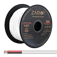 Vista 11 de 50 Pies Cable de Calibre 18 de 2 Conductores Rojo Negro con Chaqueta Blanca CL2 Resistente al Fuego, Cable Eléctrico de Conexión 18AWG Tiras LED