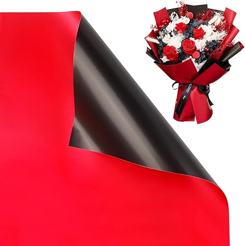 CCINEE 20 hojas de papel de regalo de flores de doble cara, impermeable, material de embalaje de flores frescas, suministros de ramo de floristería,