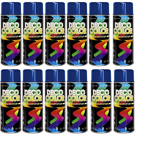 12er Sparpack (1 Karton) Lackspray glänzend 400ml RAL dunkelblau glanz RAL 5010 Cover
