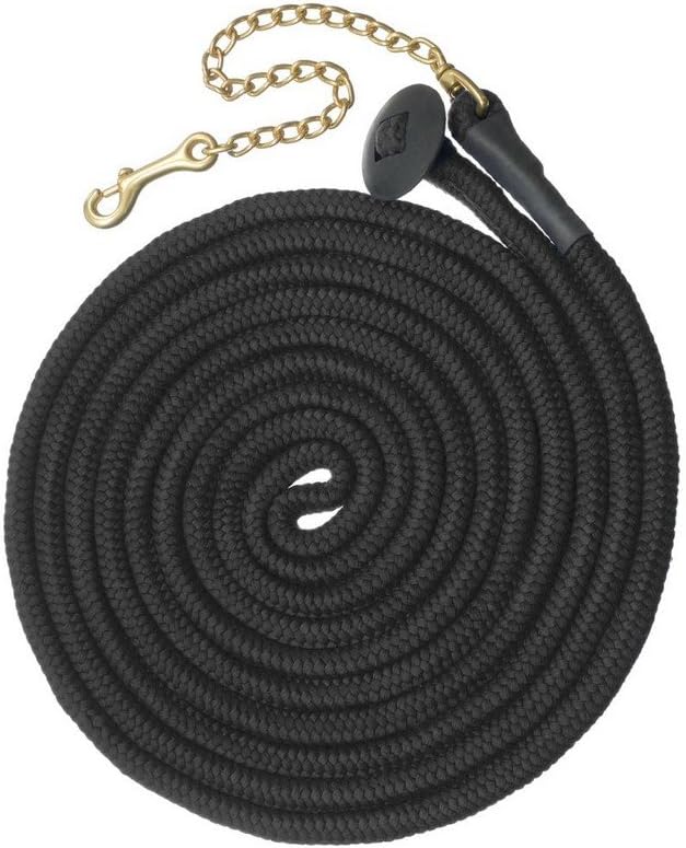 Tough 1 Rolled Cotton Lunge Line w. Chain 25 Black