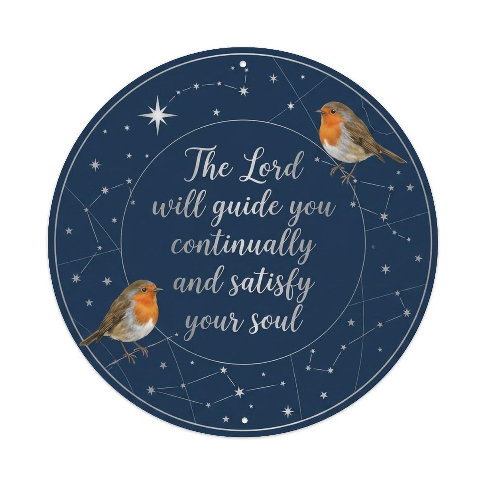 Okahys 8X8inch(20X20cm) European Robin Garden Sign Heaven Love Guiding Metal Tin Sign