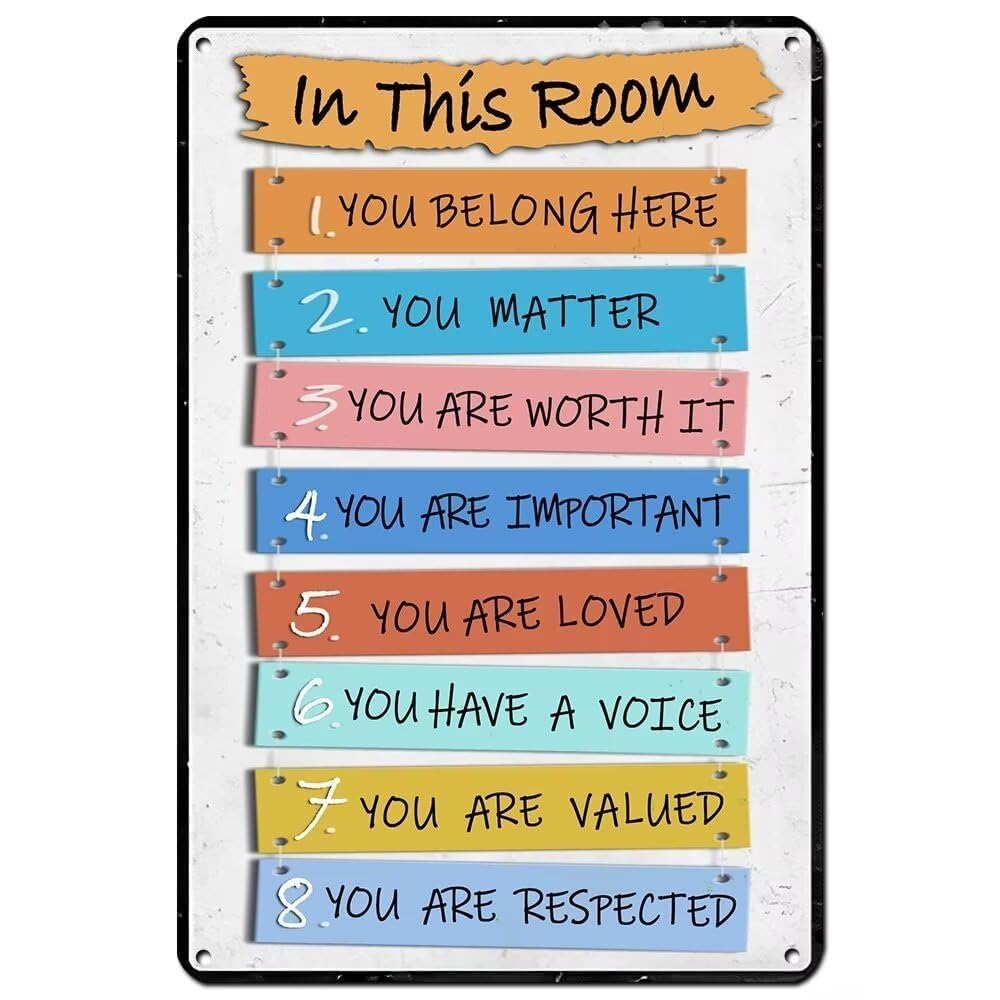 EKFBQBGW Sarcastic Workplace Sign Metal Tin Sign In This Room Aluminum Poster Funny Wall Decor for Office Cubicle Home Office Coworker Gift 8 X 12 inch