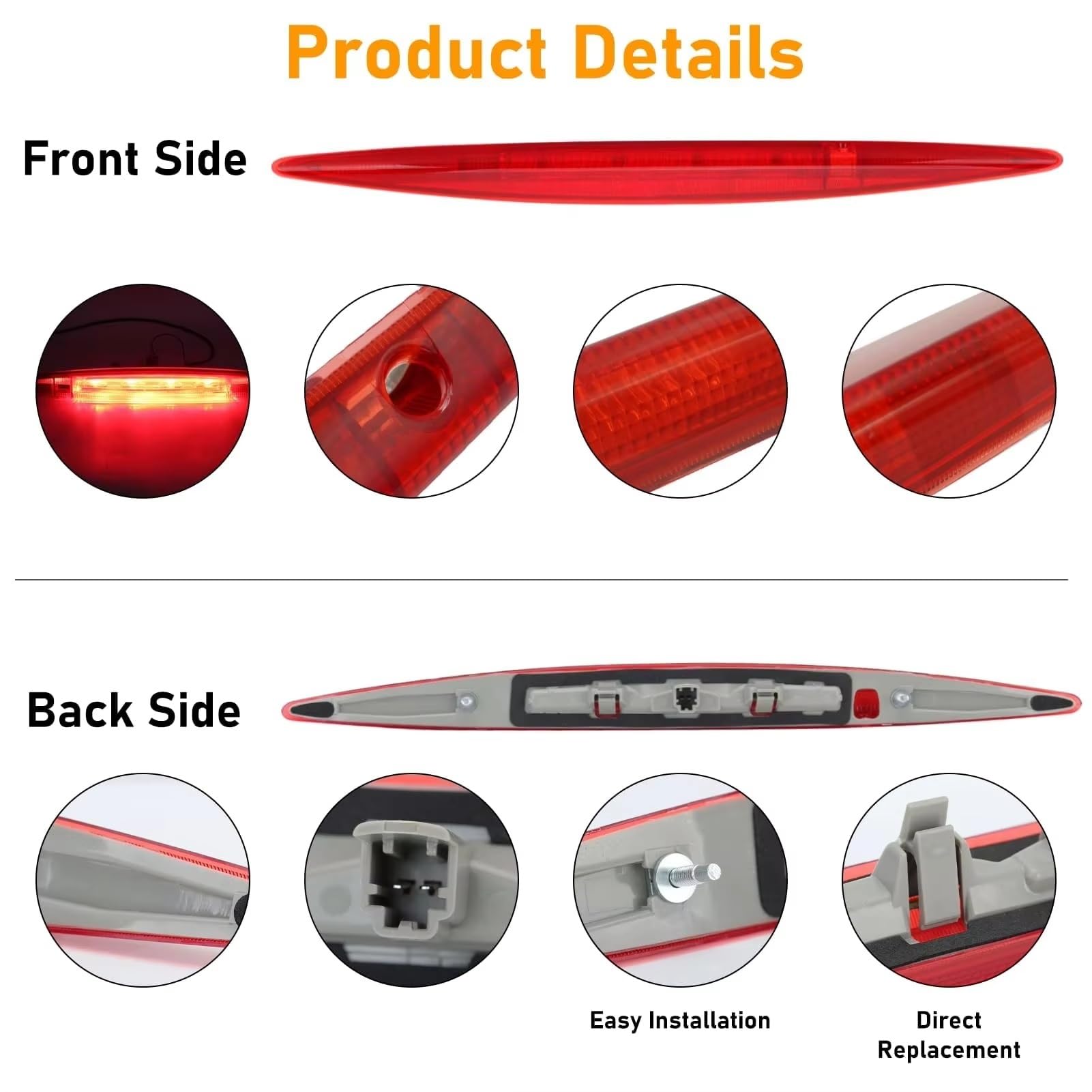 Luce Stop Terzo Freno Luce Stop Di Colore Rosso Bianco Montata In Alto Per CRV 2012 2013 2014 2015 2016 Terza Lampada Freno Aggiuntiva(Red)