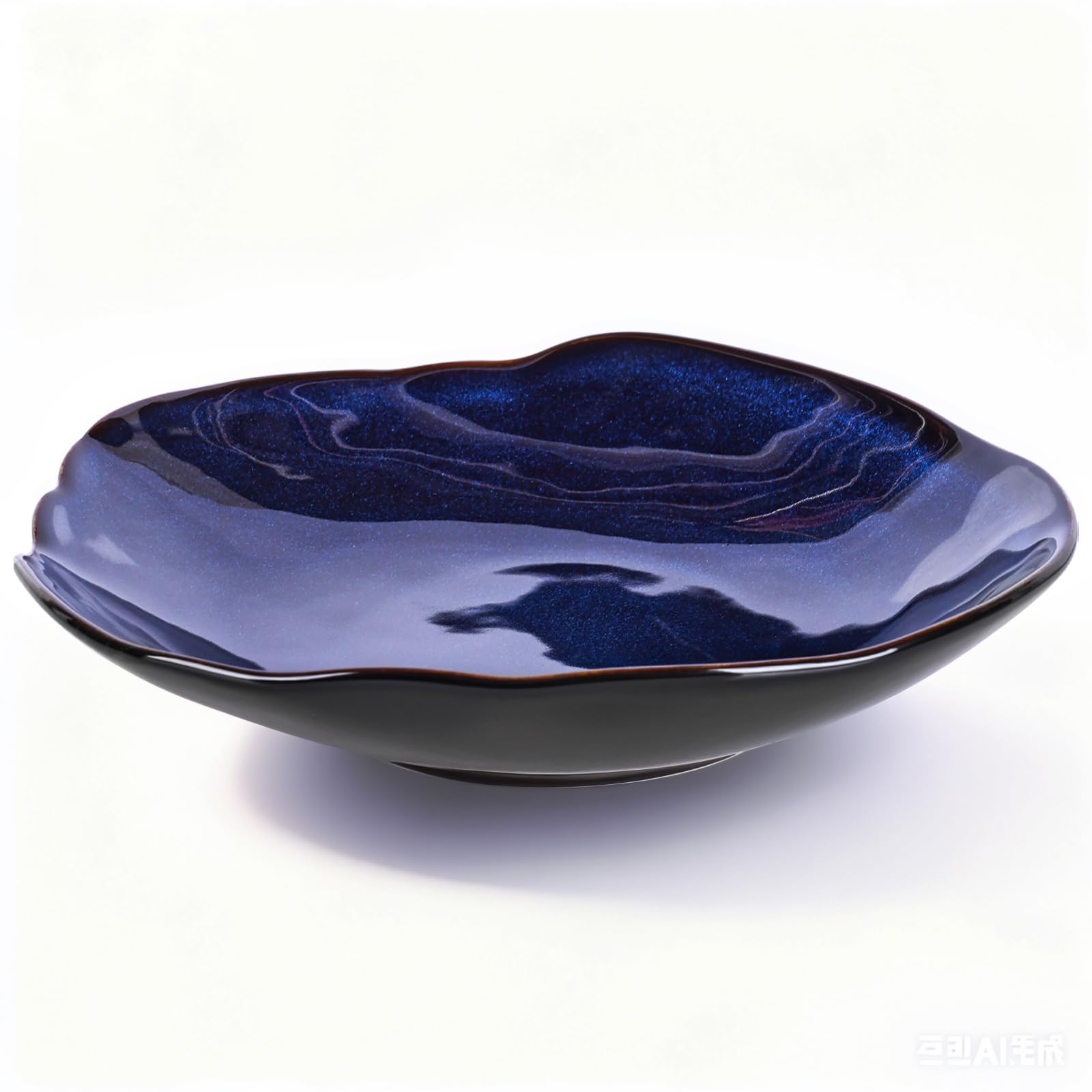 Blue Ceramic Decorative Bowl –8.3" Small Trinket Dish, Fruit Bowl, Candy Dish, Key Bowl for Entryway Table, Jewelry & Ring Dish, Porcelain Catchall Dish for Kitchen, Bedside, Living Room Home Decor