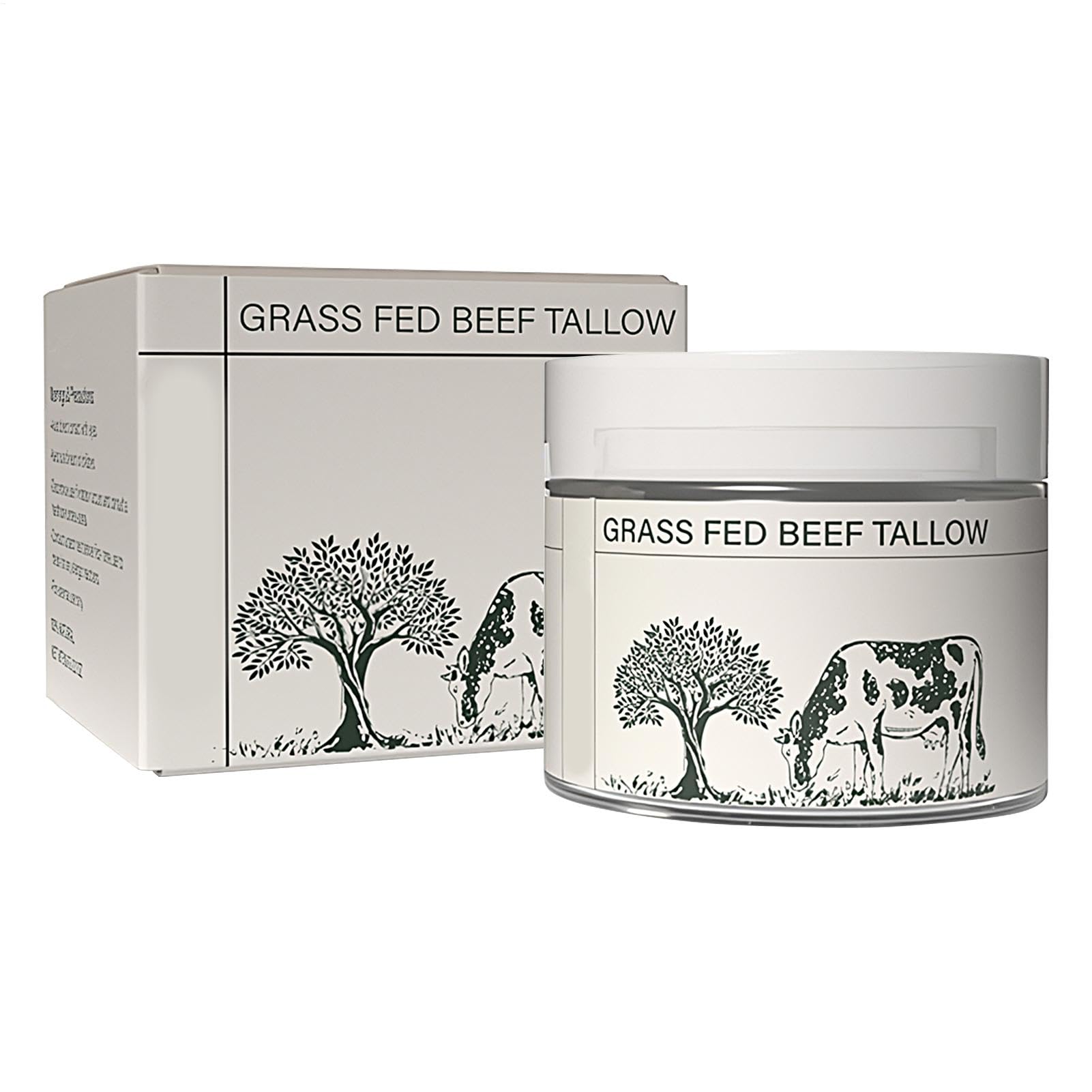 Grass Fed Beef Tallow Balm - Beef Tallow Skin Care | Tallow & Honey Balm | 50ml Beef Tallow Skincare | Deeply Nourishing Organic Grass Fed | Cream, Face Balm, Moisturizing Cream, Relieve Tightness