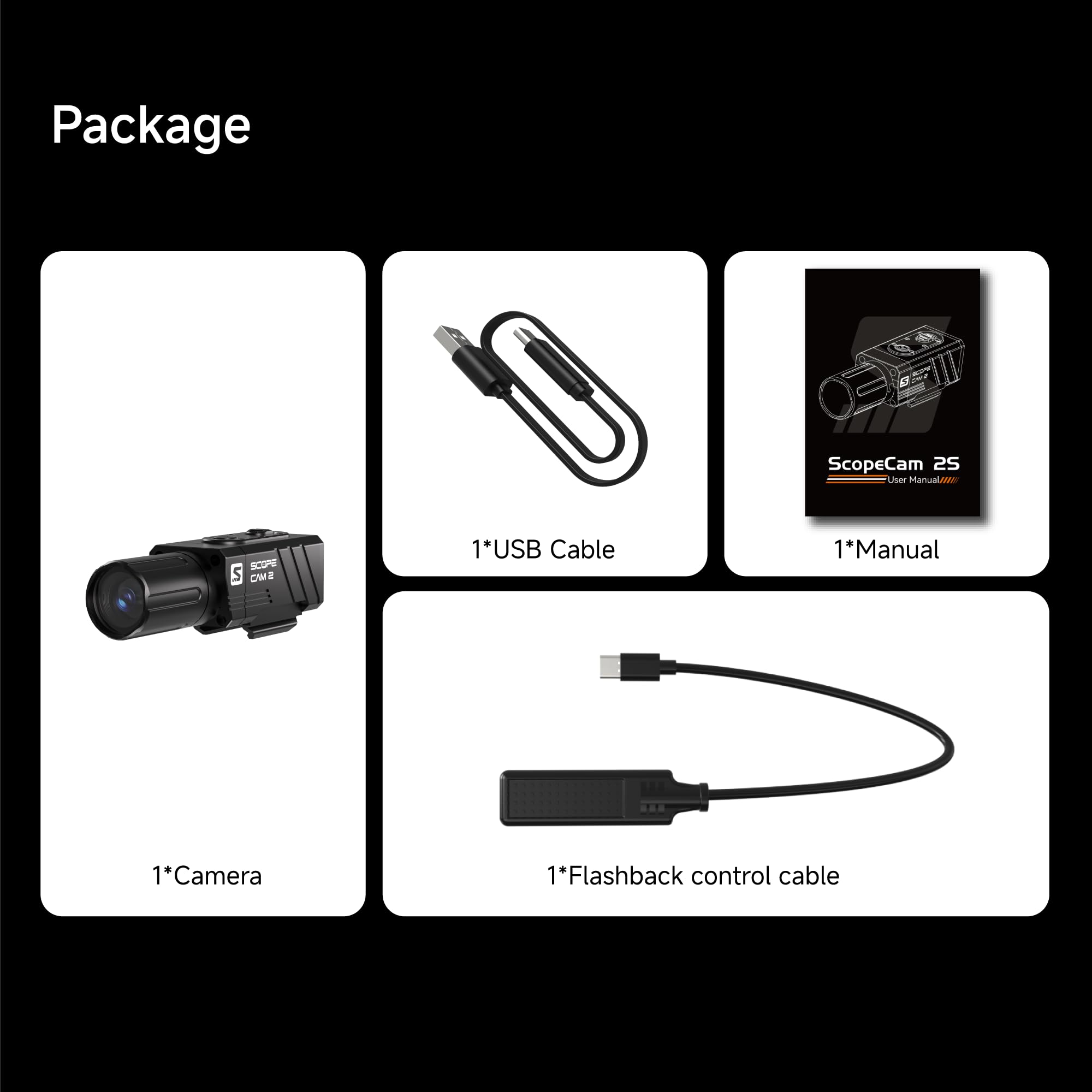 RunCam ScopeCam 2S Airsoft Action Camera, durata della batteria 210 min, pre-registrazione, controllo app Wi-Fi, alloggiamento in metallo IP64 per softair, sport, fauna selvatica, riprese all'aperto