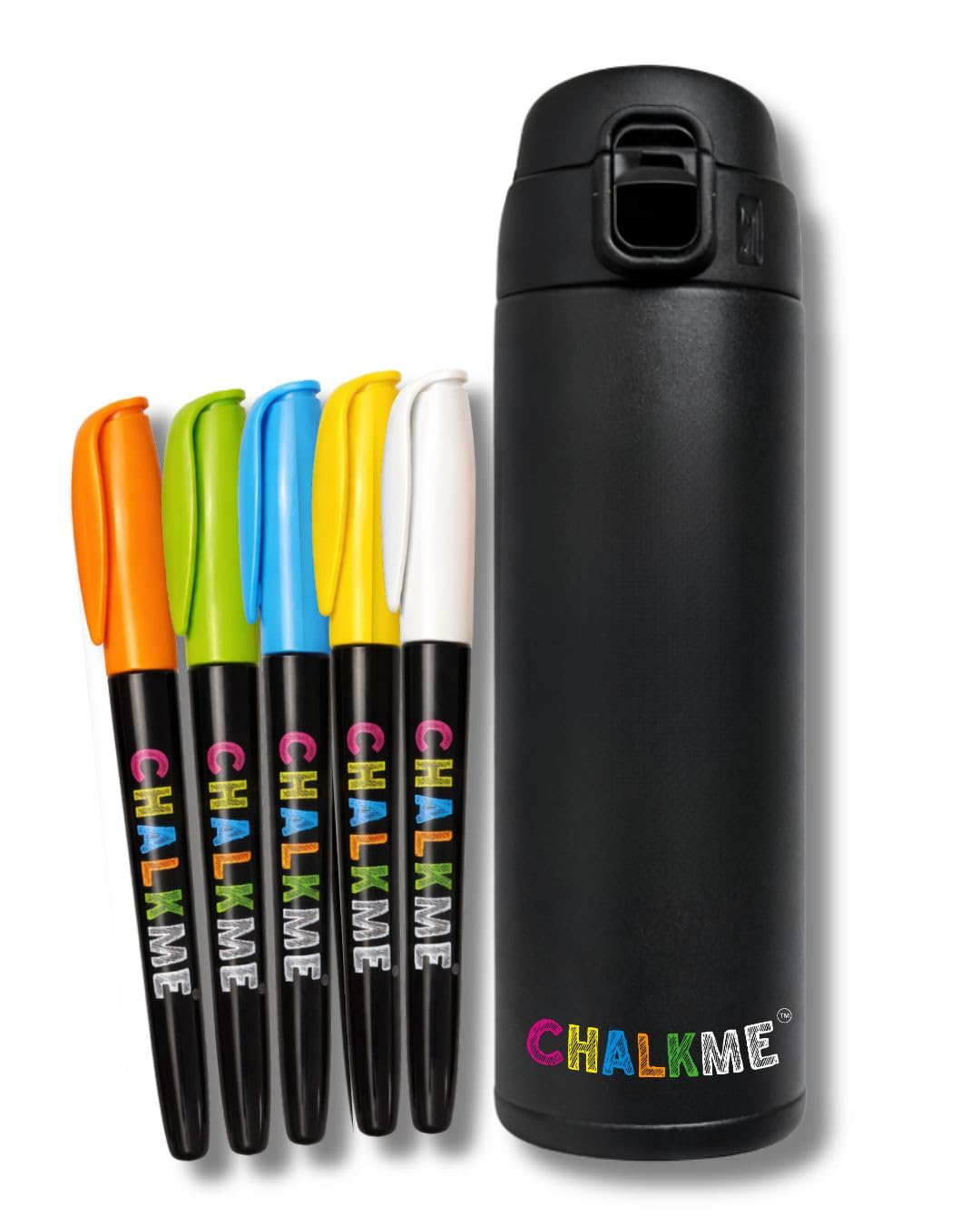 Kids Water Bottle 16oz Stainless Steel Vacuum Insulated with Washable Markers Included Decorate Your Own Water Bottle Dishwasher