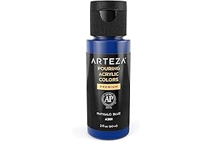 ARTEZA Acrylic Pouring Paint, 2oz (60 ml), Phthalo Blue High Flow Acrylic...