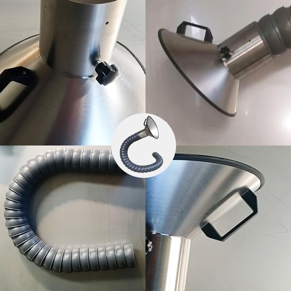 Brazo colector de conducto Flexible con Cubierta de Acero Inoxidable, Manguera extractora de Humos articulada de 4" y 6" para Laboratorio Industrial y Taller, Manguera de extracción de Humos