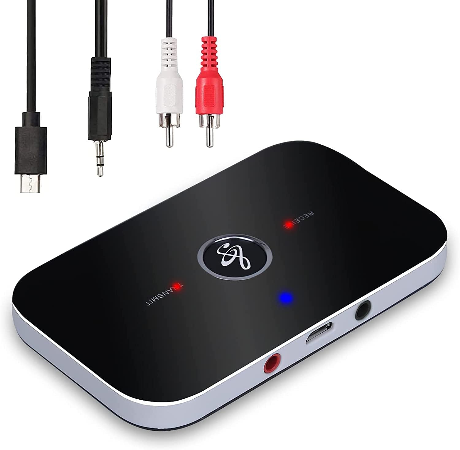 Bluetooth Transmitter Receiver, Bluetooth 2 in 1 Wireless Adapter with 3.5mm Output Mini Bluetooth Audio Adapter Support MP4/TV/PC/Car/Laptop/Home Stereo (Audio Transmitter and Receiver)-image-48