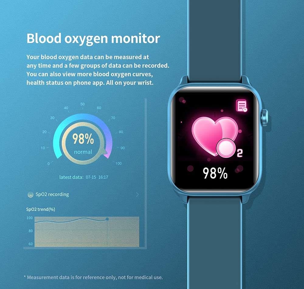 Reloj inteligente, rastreador de actividad física, medición de temperatura impermeable IP68, monitor de frecuencia cardíaca, pulsera deportiva para Android iOS (gris)