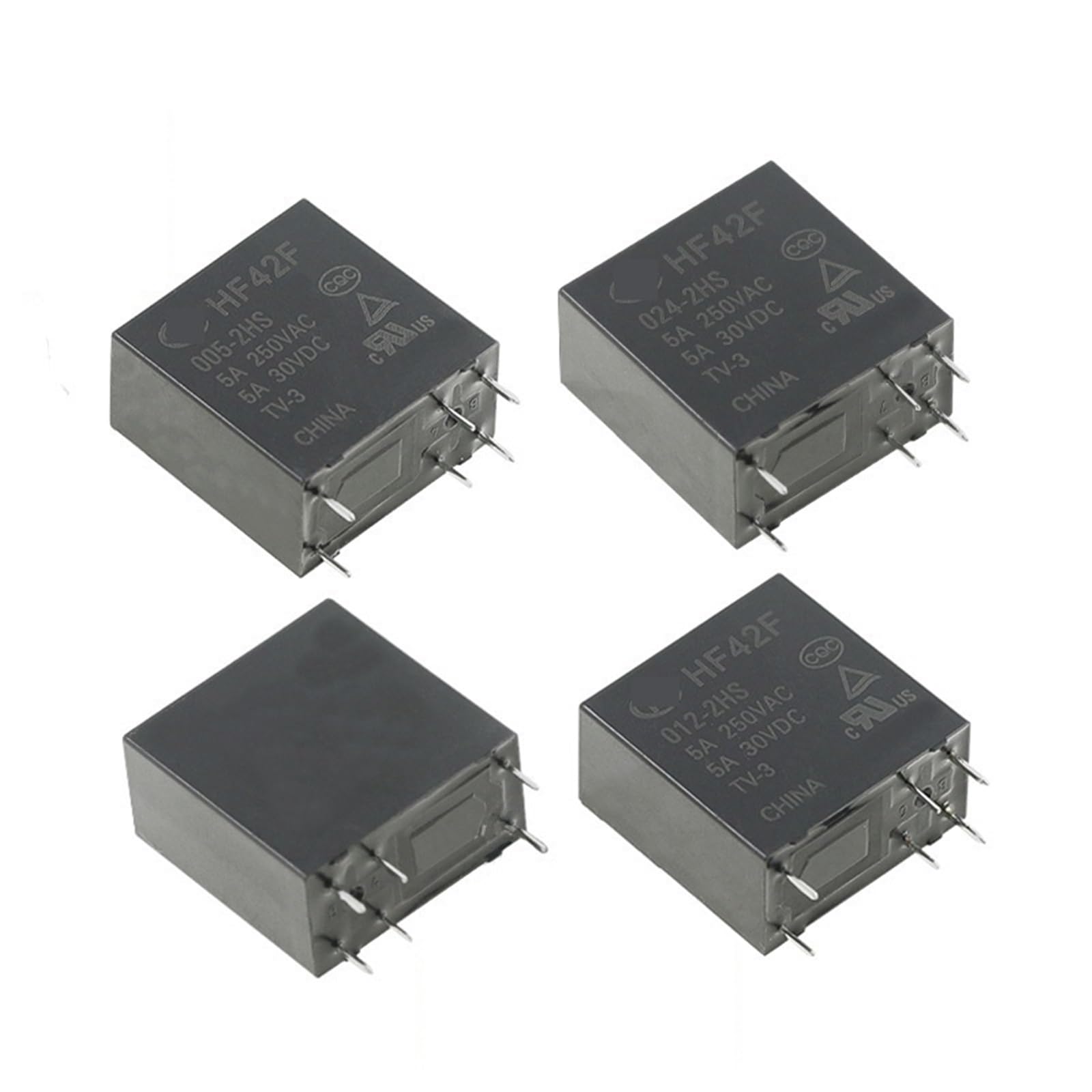 CSKWLLNBC 5Pcs HF42F -005 012 024-2HS 5A 6Pin 250VAC Relay FTR-F4AK024T F4AK024T HF42F-012-2HS 5V 12V 24VDC(HF42F-024-2HS)