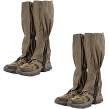 2 Pcs Waterproof Gators for Hiking Boots, Leg Gaiters for Men Women, Adjustable Boot Gaiters for Hiking, Sandproof and Anti-Mosquito Bites for Muddy Ground, Desert and Garden