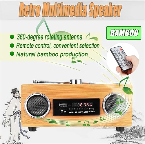Miniatura 4 de LMMDDP Retro Vintage Radio Super Bass FM Multimedia Speaker Classical Receiver