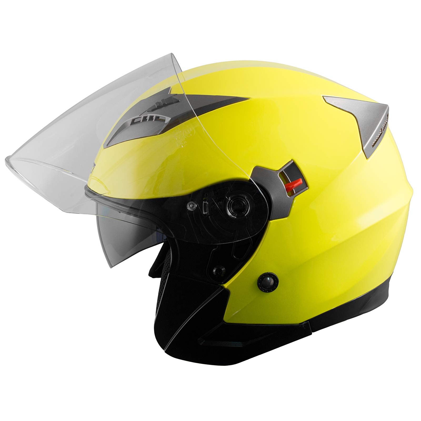 A-Pro SRL kask motocyklowy typu jet, wewnętrzna blenda przeciwsłoneczna, kolor żółty, rozmiar XS