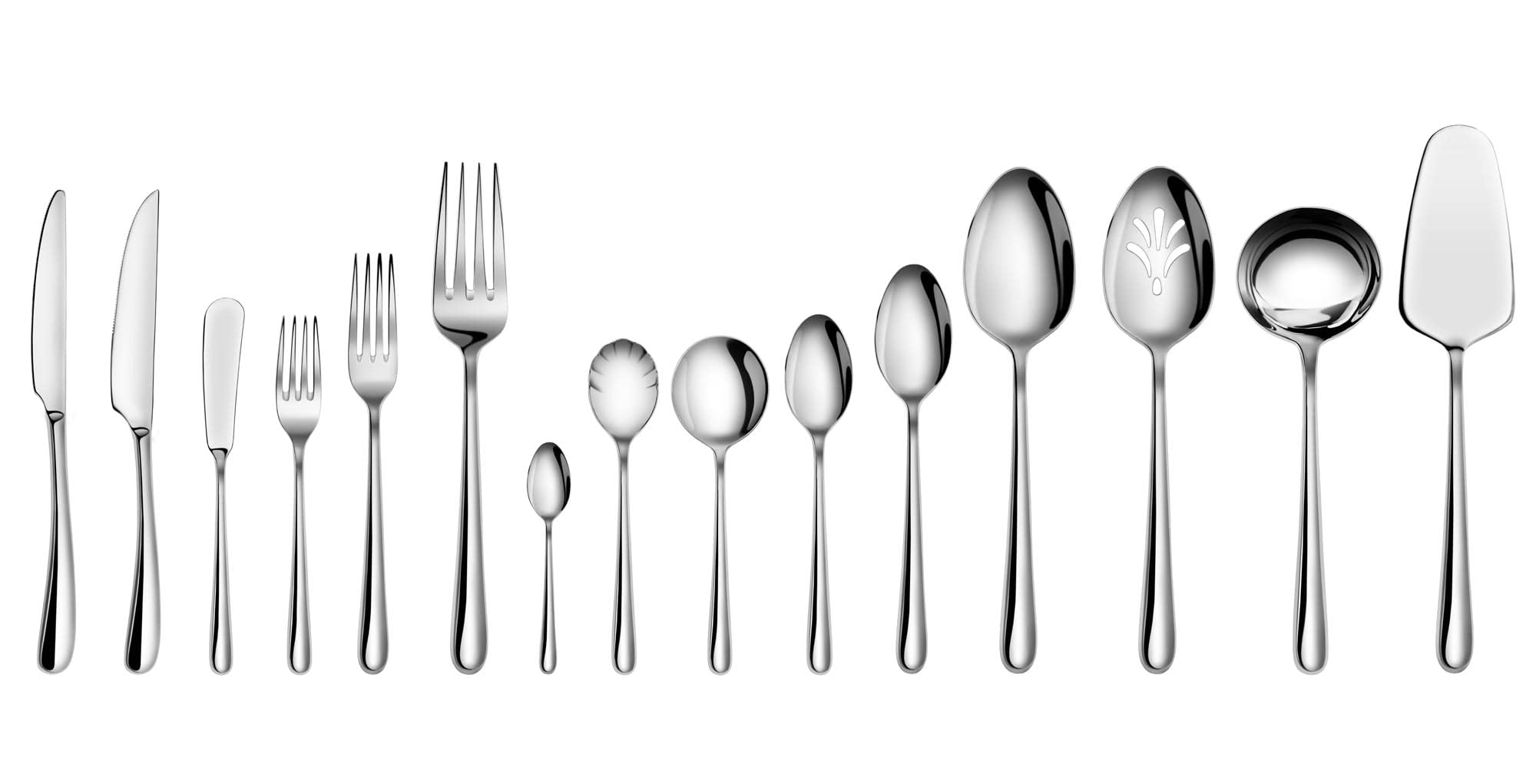 Cangshan 1027037 Rain II Series 103-Piece Stainless Steel 18/10 Forged Flatware Set