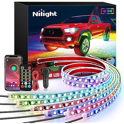 Nilight 6Pcs Car Neon Accent Lights Cover