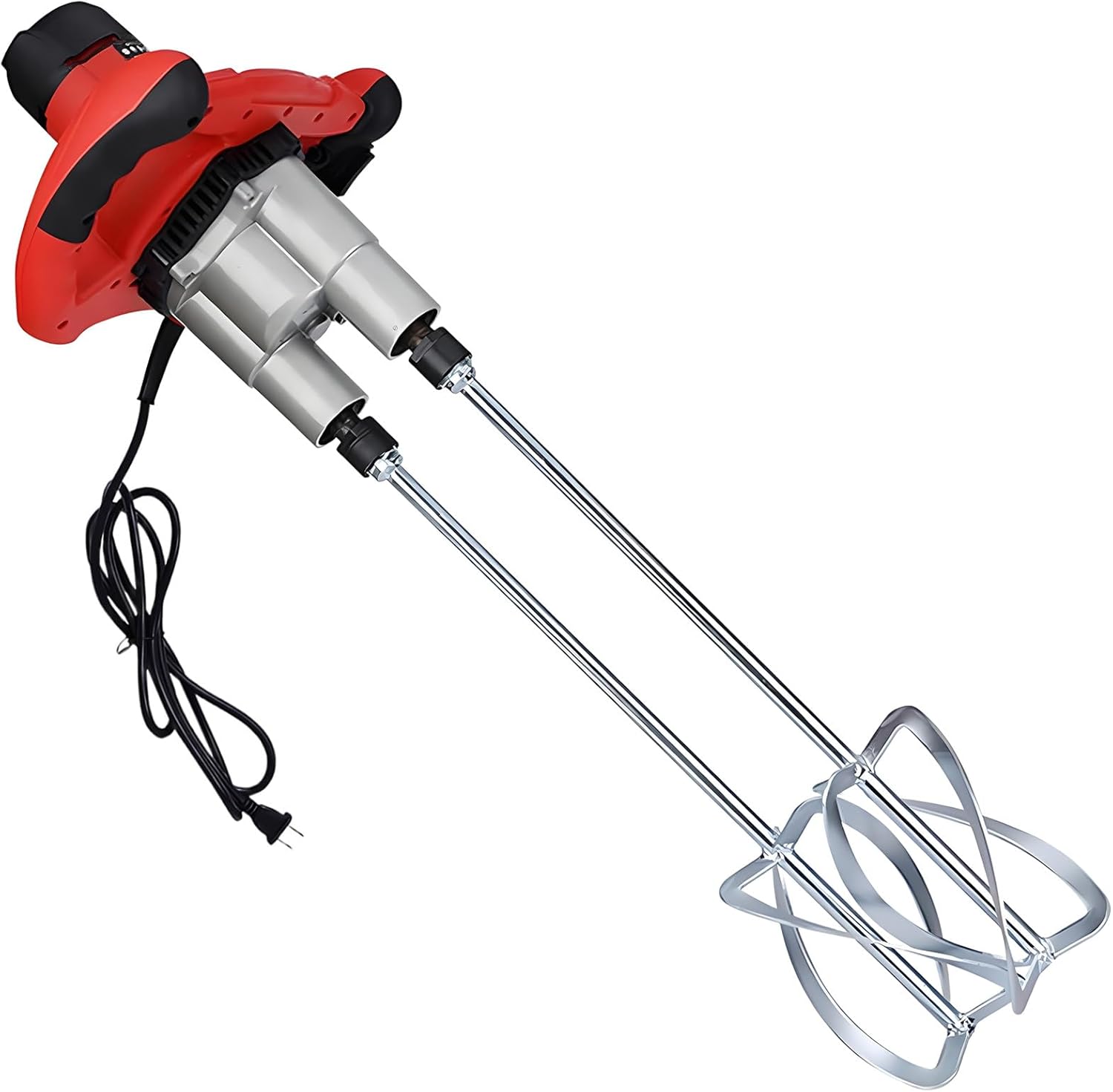 Professional 2800W Double-Paddle Electric Cement Mixer - 6-Speed Heavy-Duty Mortar Stirrer for Industrial Construction, Portable Electric Mixer for Fast Mixing