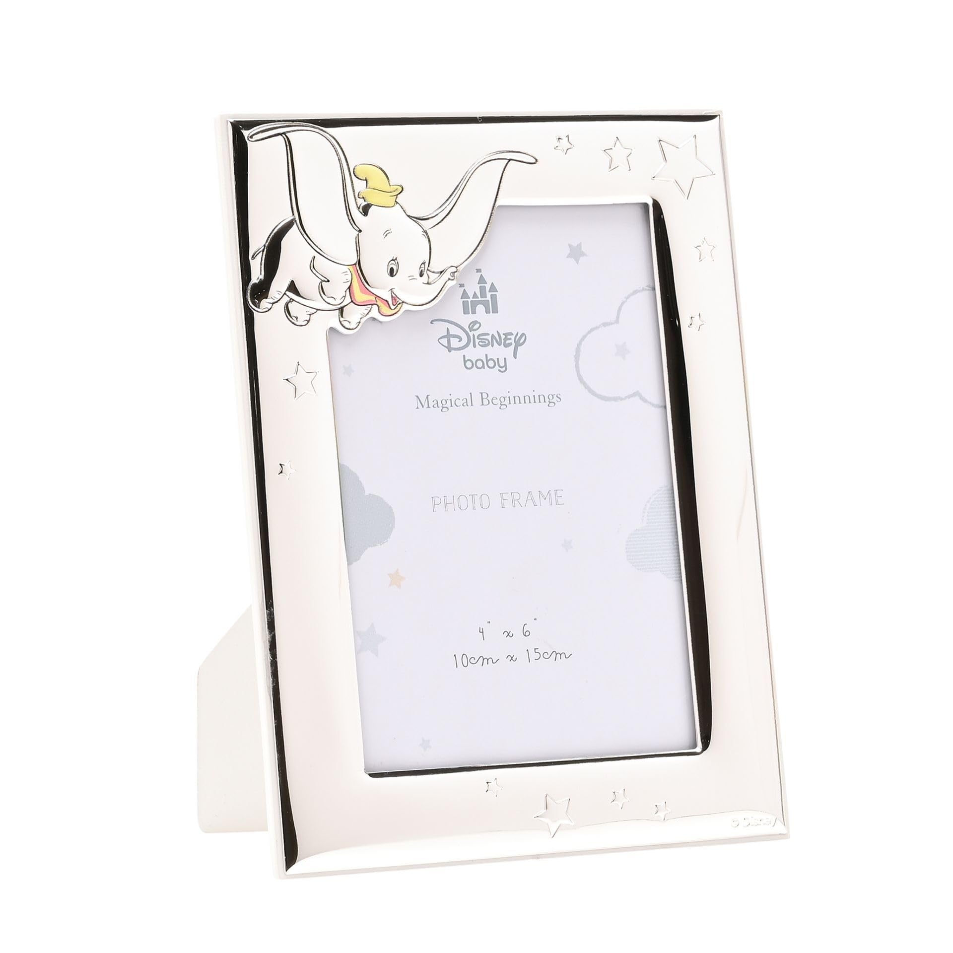 Disney – Dumbo – Real Silver Plated Money Savings Box – Made in Italy – Officially Licensed Disney Merchandise – Homeware for Cash, Early Years, Adults, Nursery, Kids Bedroom. H: 11 x W: 8 x D: 8 cm.