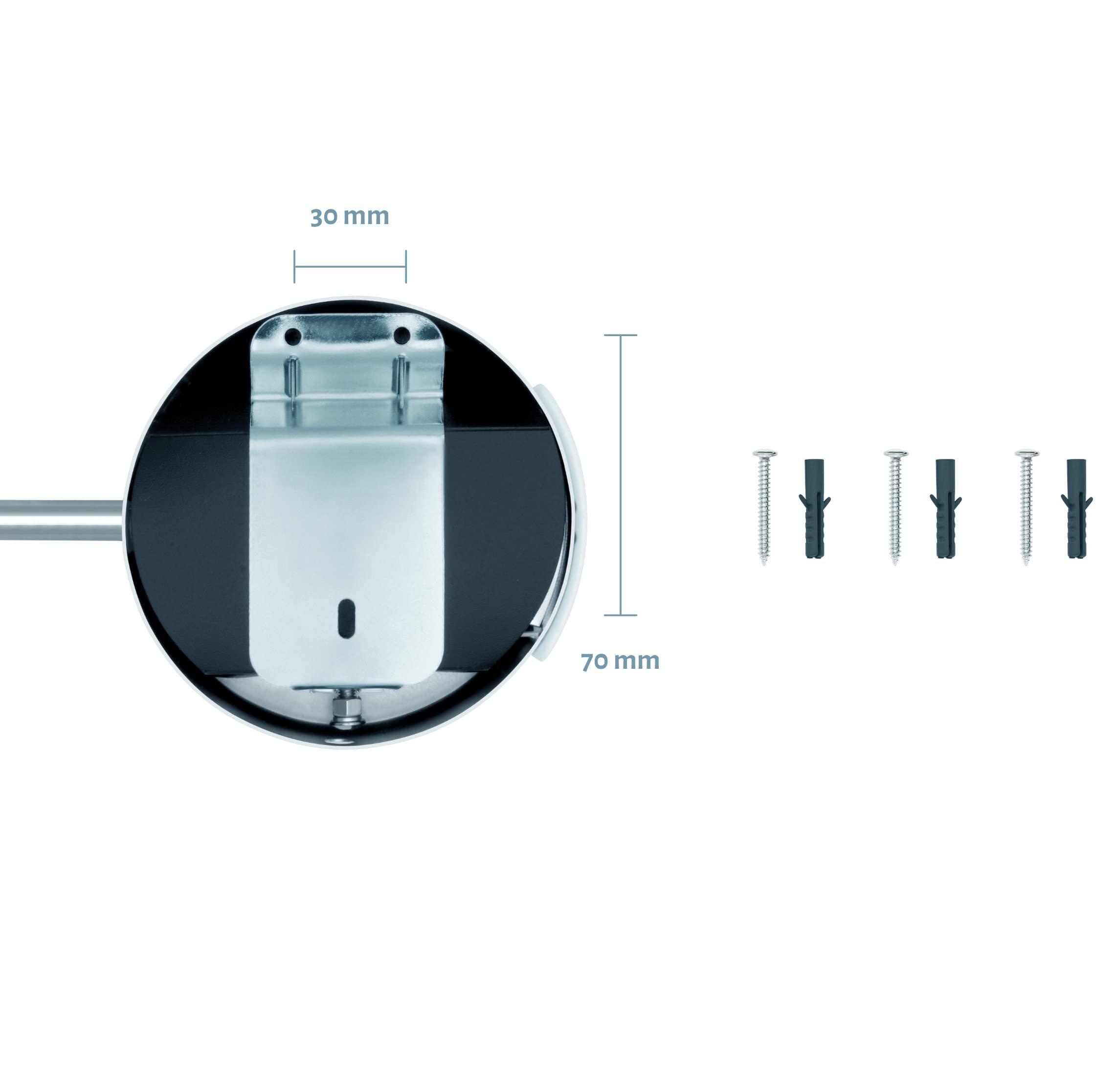 Modena Specchio Ingranditore da Parete a LED – Specchio Trucco Girevole a 360° con Dimmer, Luce Naturale e Ingrandimento per Make-up e Rasatura (5x / 10x USB/batteria)
