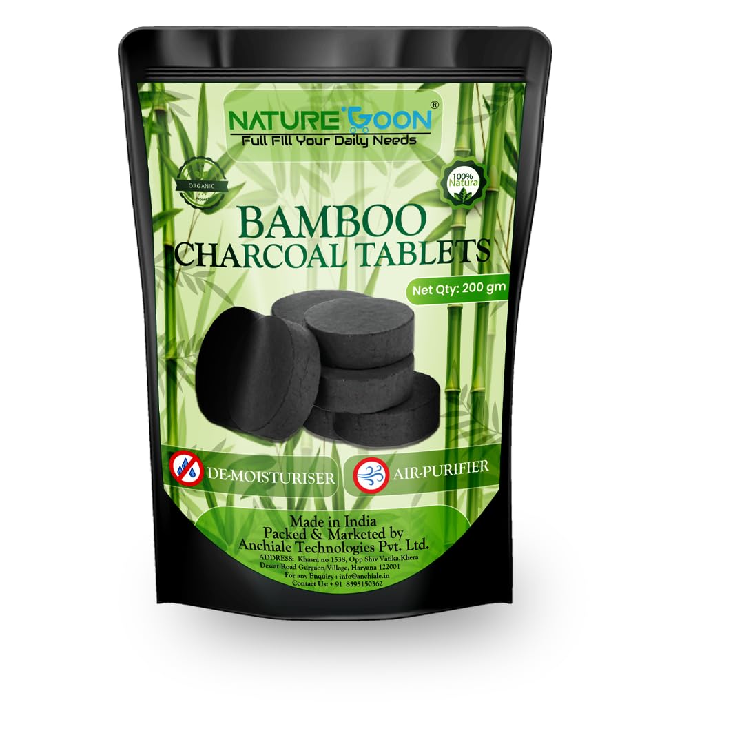 Naturegoon Organic Black Charcoal Tablets 200 gm | Eco-Friendly Bamboo | Multipurpose use for Burning Dhoop, Puja, Daily Rituals, Ceremonies, Oudh and Loban etc. (200 gm) (B0CNPYF5B2) Amazon Price History, Amazon Price Tracker