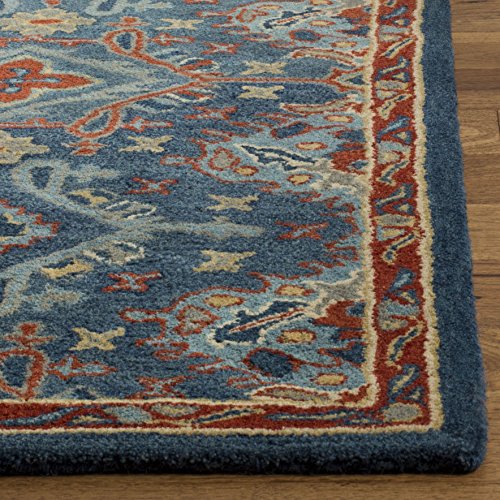 Tapete artesanal oriental 3' x 5' azul/multicolor miniatura 2