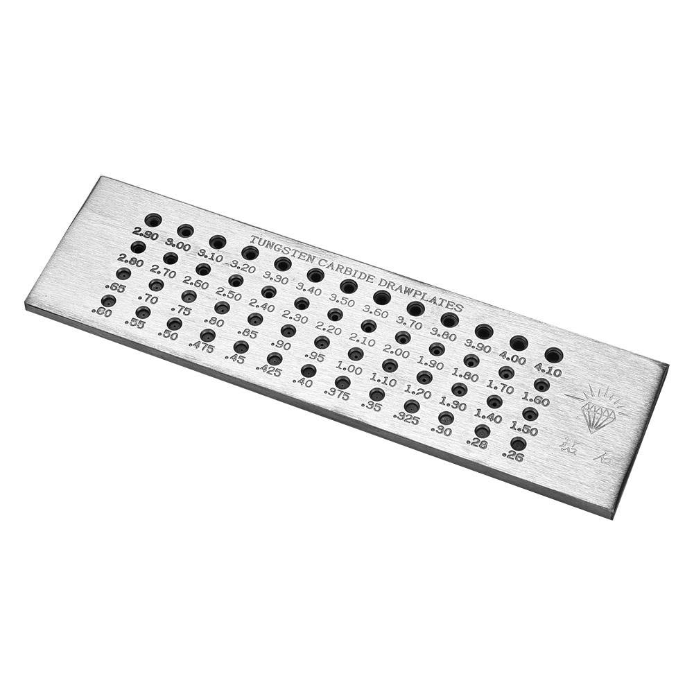 Schmuckseil mit 4 Löchern, rund, silberfarben, Zeichenbrett, Kohlenstoffstahl, Zugplatte, Schmuckdraht, für Schmuckherstellung (B)