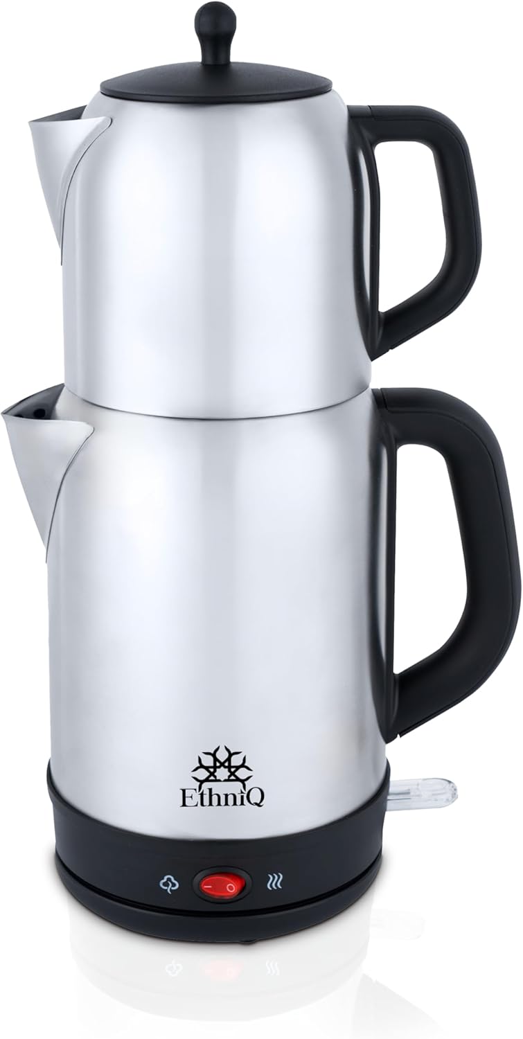 EthniQ Stainless Steel Electric Turkish Tea Maker with Infuser