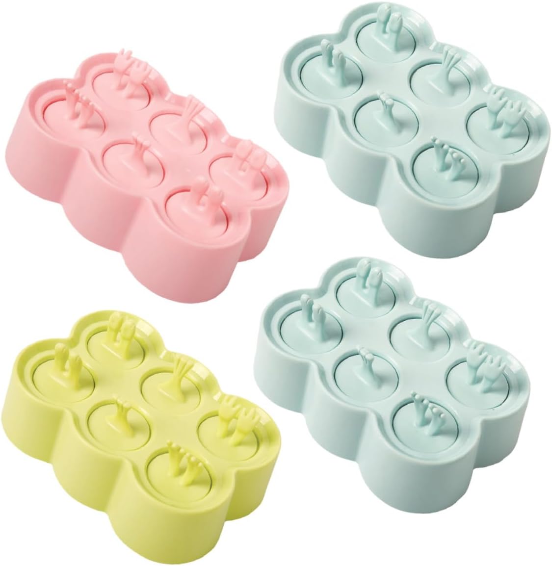 4sets Silicone Ice Mold for Diy Pop Ice Molds Animal Shape Easy to Clean Reusable