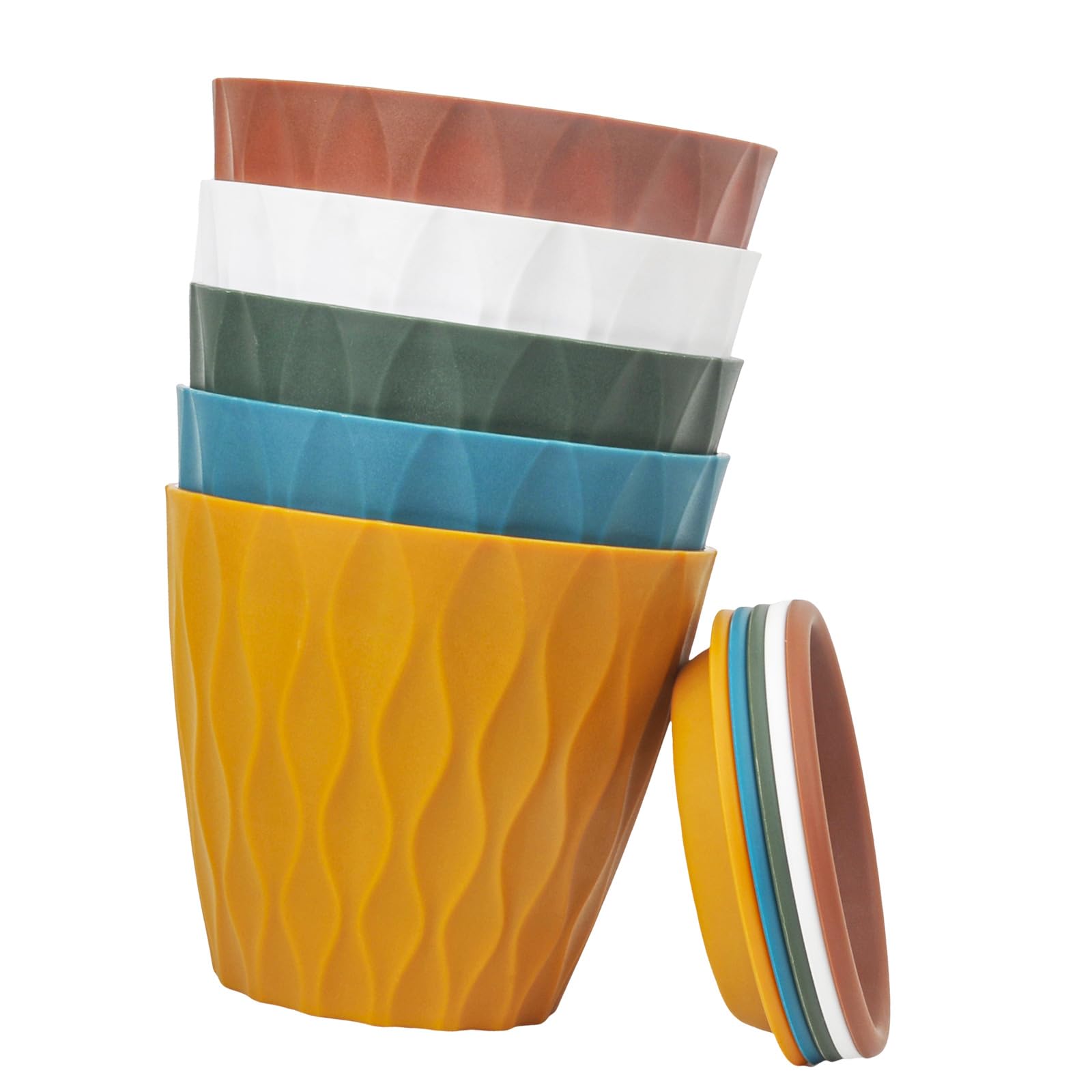 Msioytog Colorful Planter with Drainage Hole Succulents Plant Flower Pots for Succulents Roses and Houseplants Colorful Flower Plant Container