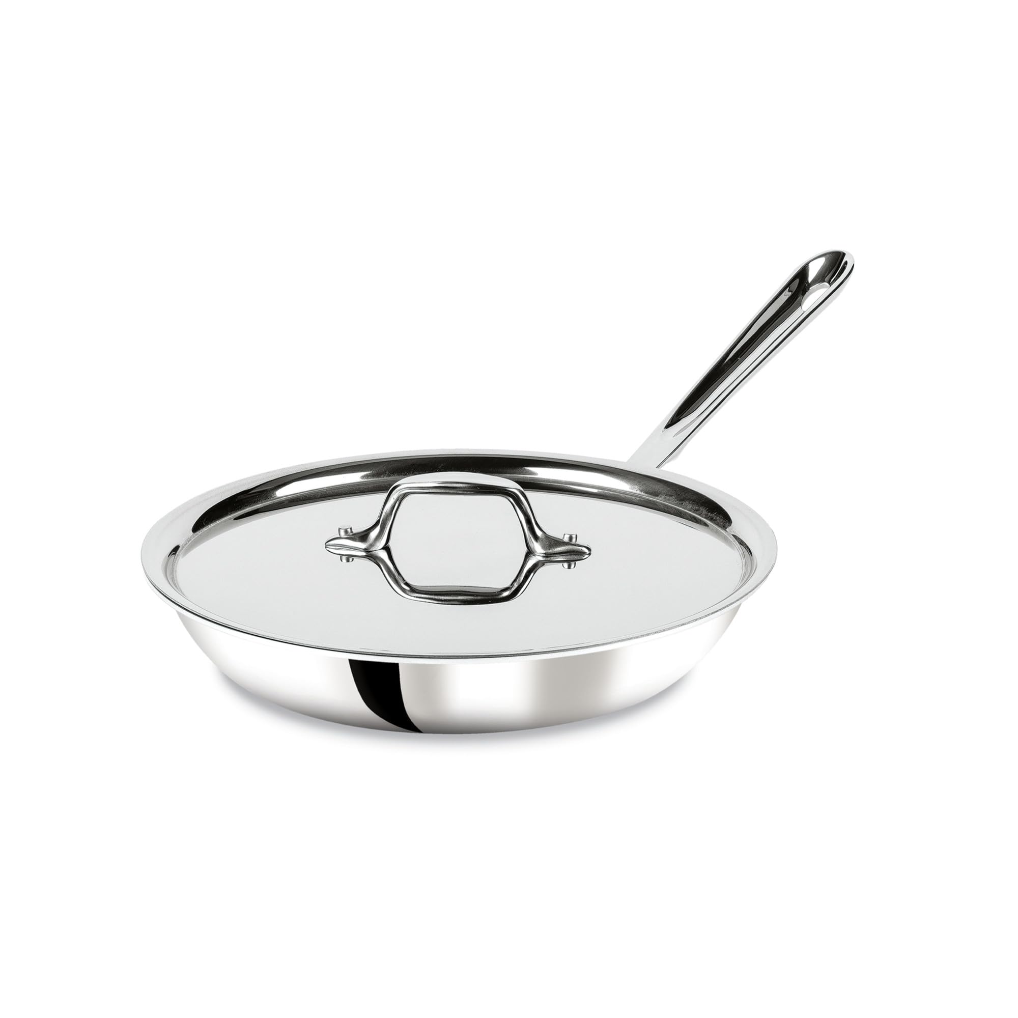All-Clad Stainless Steel Tri-Ply Bonded Dishwasher Safe Fry Pan with Lid 10-Inch Silver 8701005167