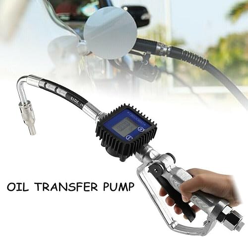 Miniatura 3 de RustyVioum Pistola de medidor de aceite electrónica, Bomba de transferencia de aceite operada por aire, Pistola de entrega de gasolina con batería,