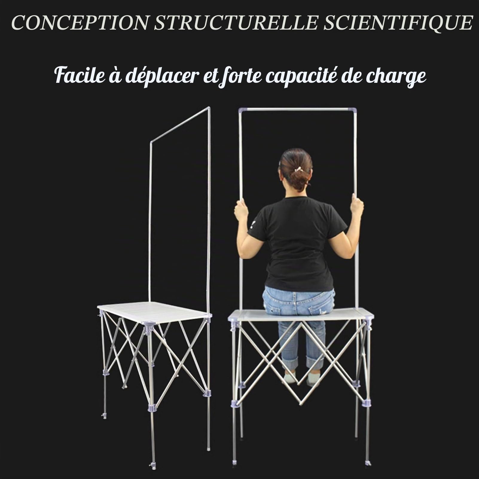 Table portative de Podium de salon, Bureau Pliable d'événement de Réception de Promotion, Discours d'exposition Comptoir Stand ,Support de bannière publicitaire de Table de dégustation de supermarch